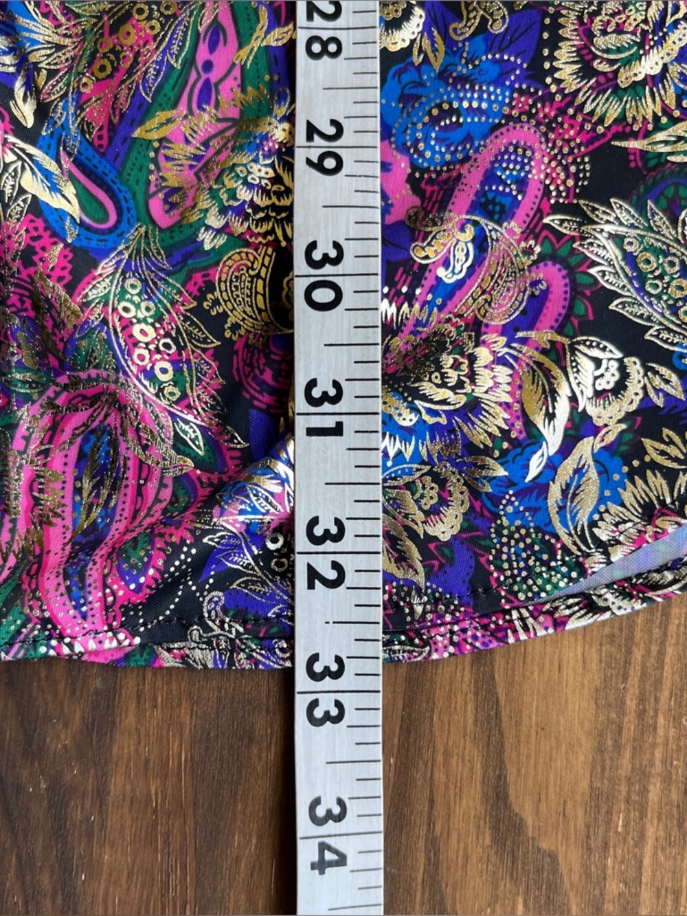 VTG Undercover Wear Chemise Size 1X‎ Metallic Gold Floral Paisley Nightie 80s - Picture 11 of 11